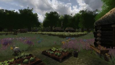 Garden beds & wheat fields