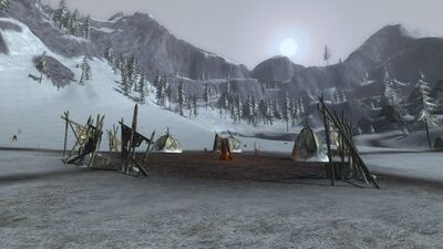The goblin camp in the very centre of the vale