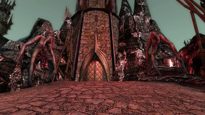 The entrance into the goblin occupied spire
