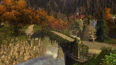 The river rushes through Rivendell at great speeds.