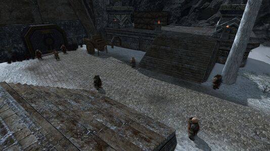 Dourhand dwarves standing guard outside Skorgrím's Tomb
