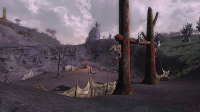 The lower Orc camp is less fortified