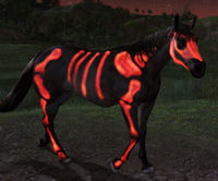 Image of Red Painted Skeleton Horse